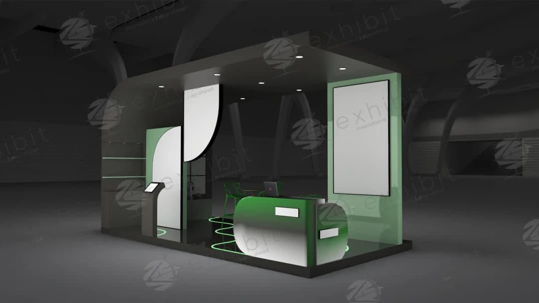 Verde Arc Curved Semi-Island 3x6 Booth