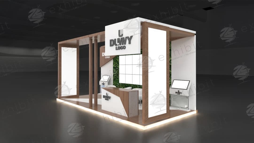 Dual-Interface Straight Semi-Island 3x6 Booth