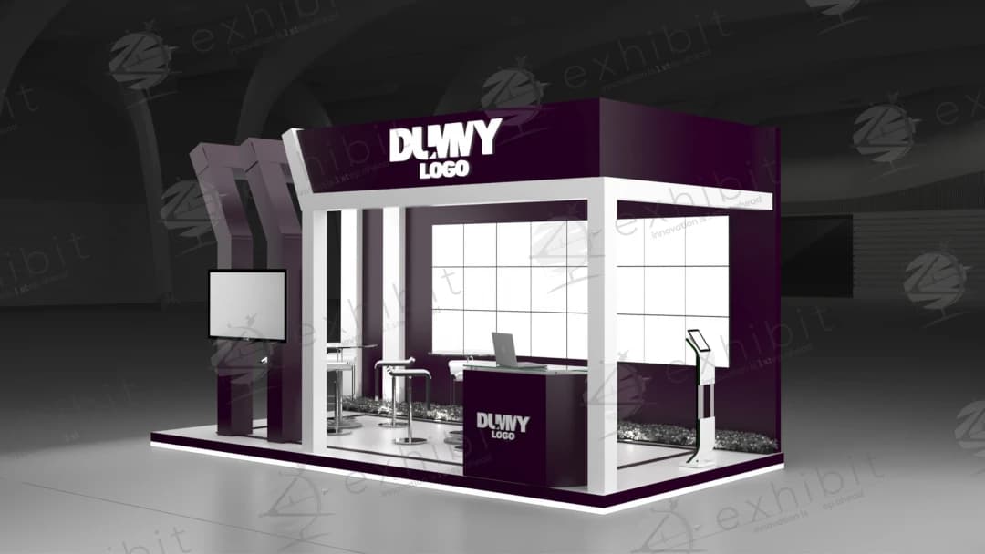 Plum Arcade Straight Semi-Island 3x6 Booth