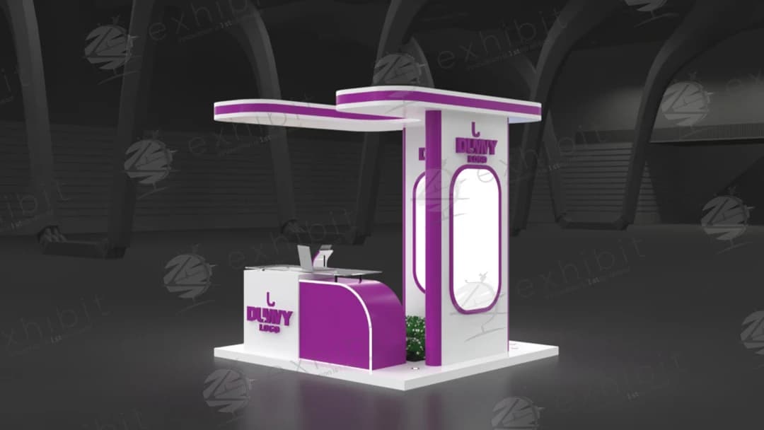Violet Wing Curved Semi-Island 3x3 Booth