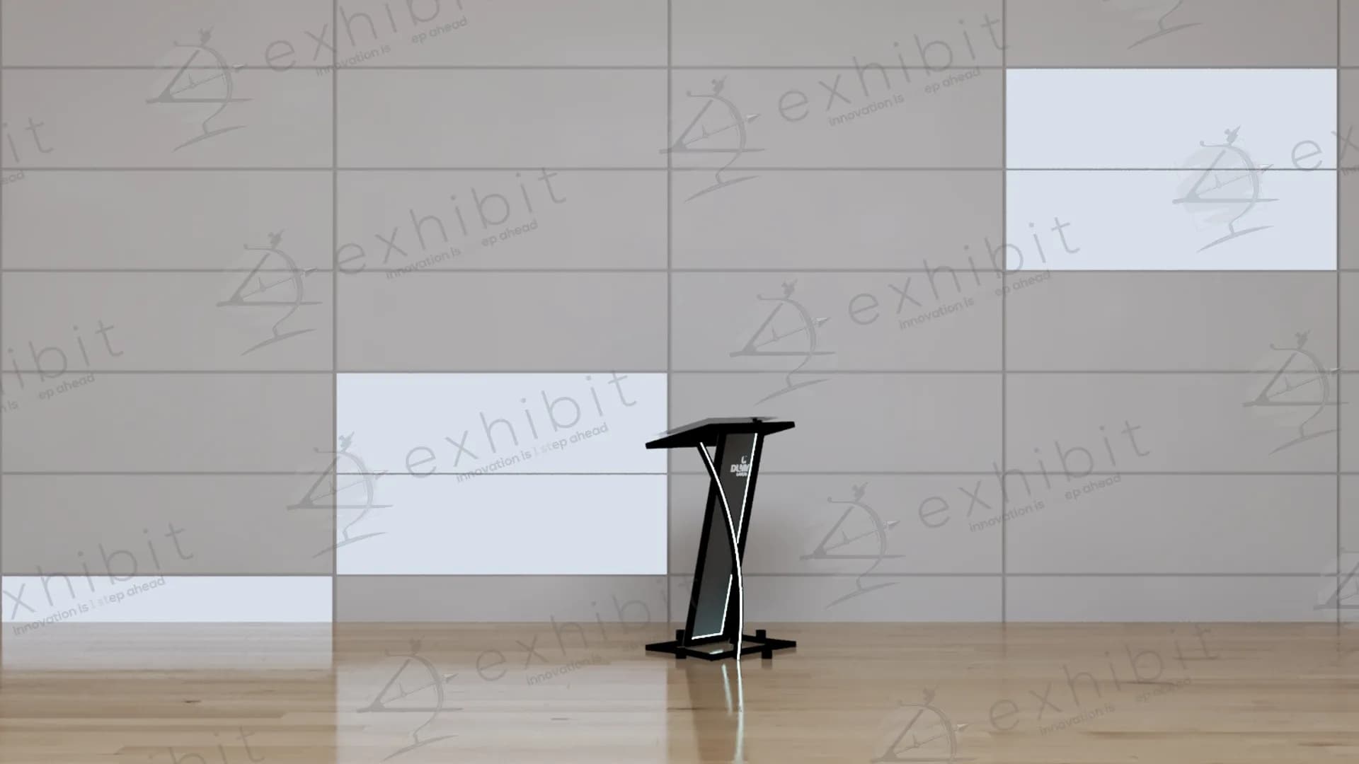 Neon-Sling Curved Speaker Podium