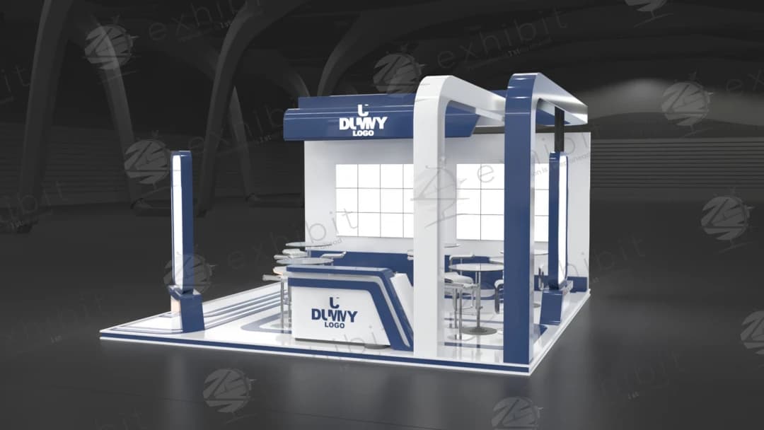 Streamline Arc Straight Semi-Island 6x6 Booth
