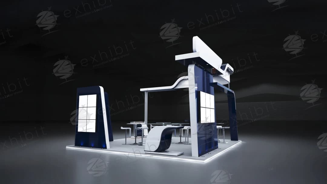 Cobalt Fin Straight Island 6x6 Booth