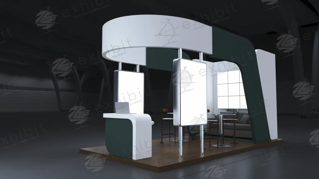 Aero Halo Curved Semi-Island 3x6 Booth