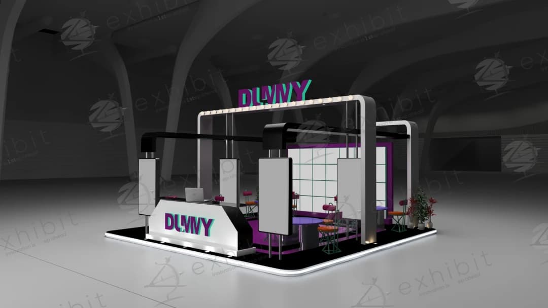 Digital Retro Straight Semi-Island 6x6 Booth