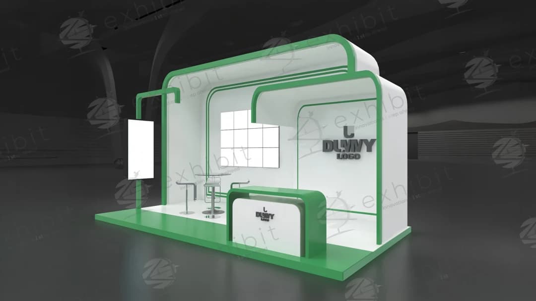 Verdant Frame Curved Semi-Island 3x6 Booth