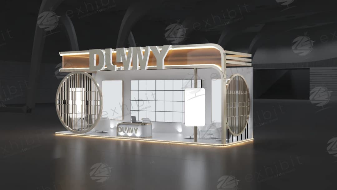 Opulence Gate Curved Semi-Island 3x9 Booth
