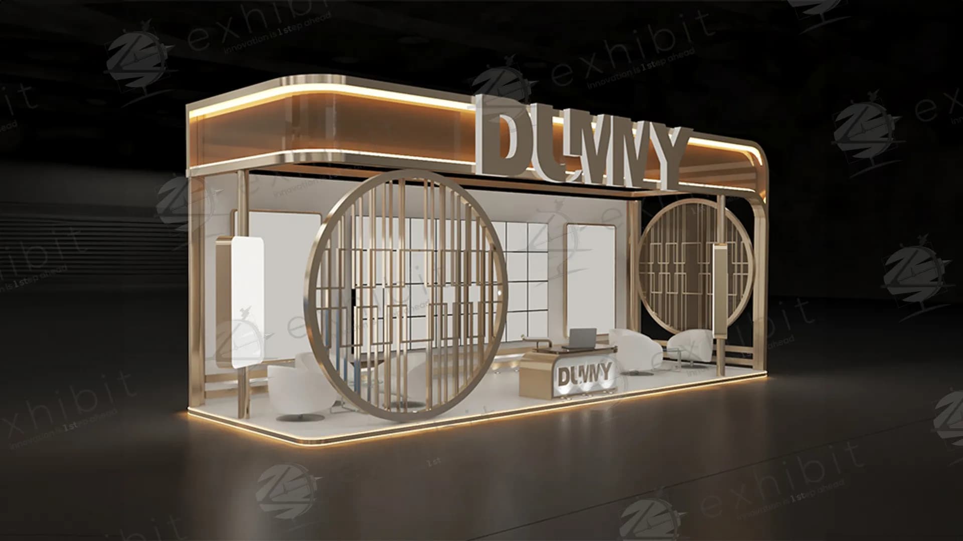 Opulence Gate Curved Semi-Island 3X9 Booth