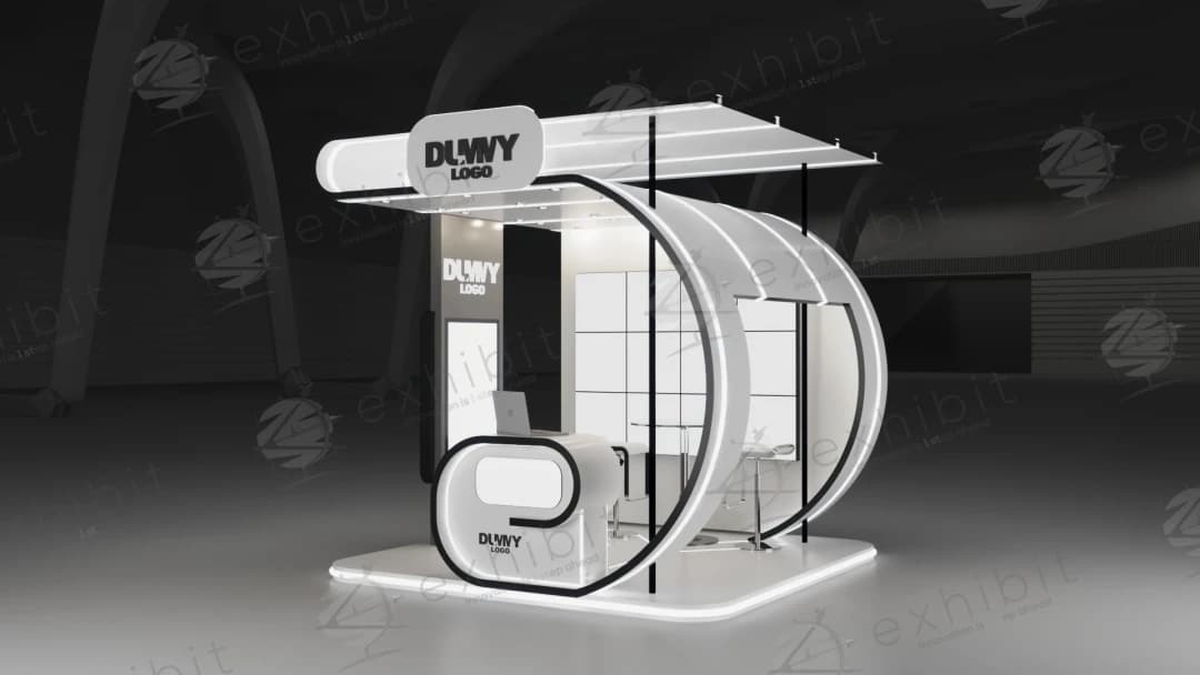 Vortex Flow Curved Semi-Island 3x3 Booth