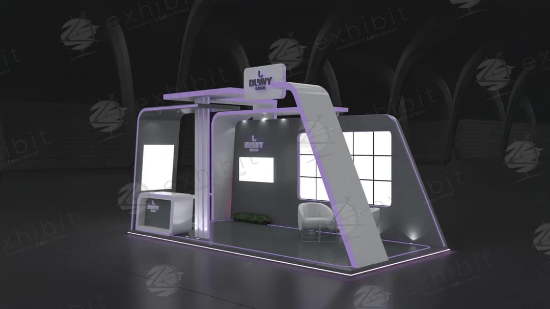 Kinetix Glow Straight Semi-Island 3x9 Booth