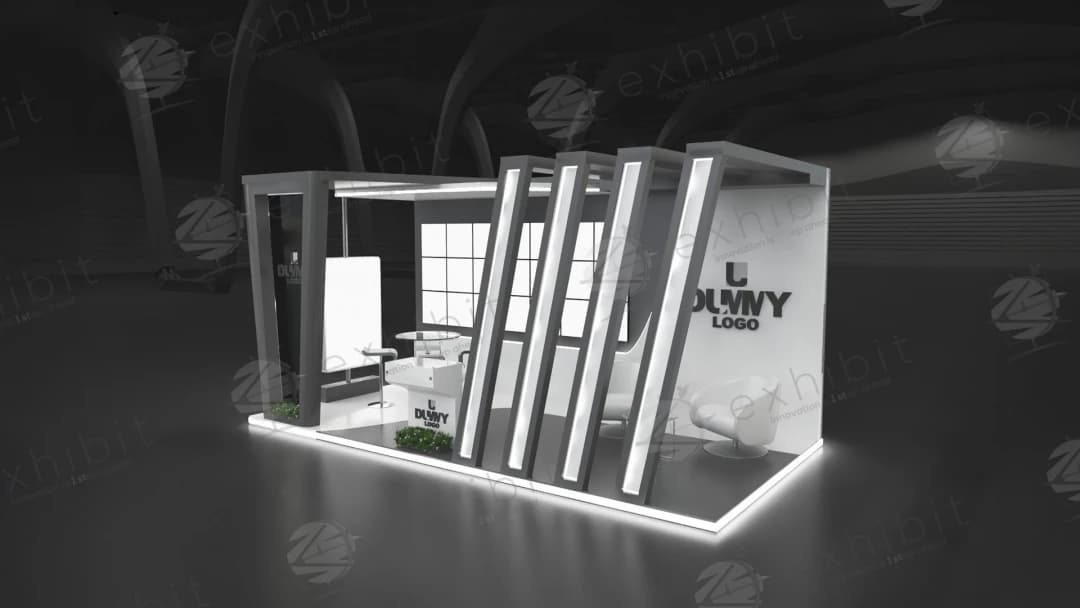 Momentum Truss Straight Semi-Island 3x6 Booth