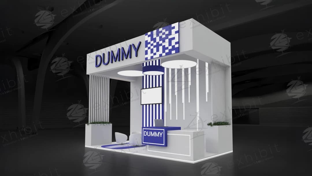 Digital Pillar Straight Semi-Island 3x6 Booth