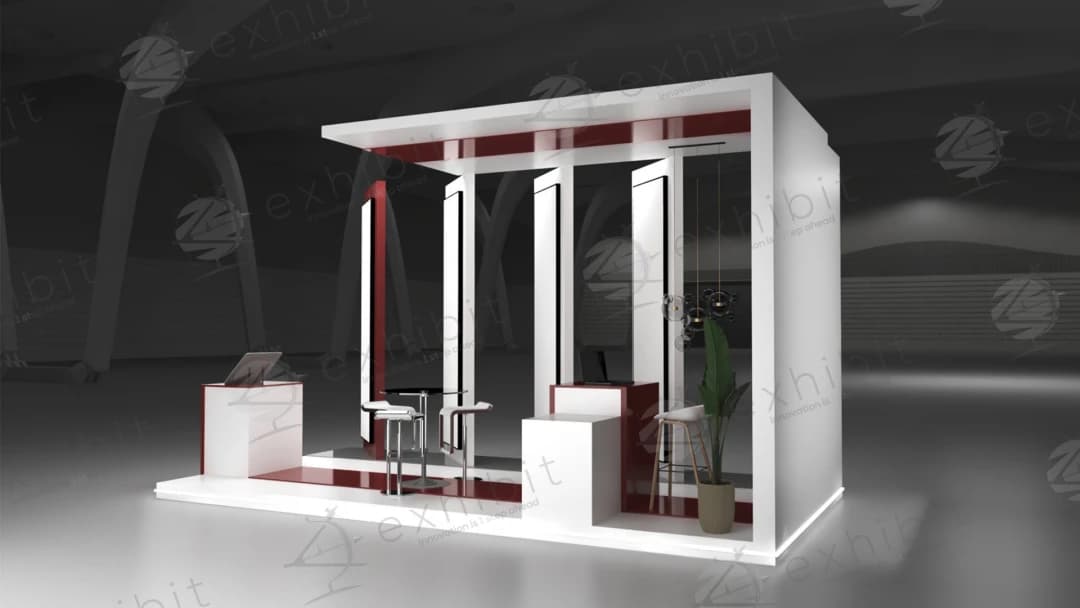 Louvre Frame Straight Semi-Island 3x6 Booth