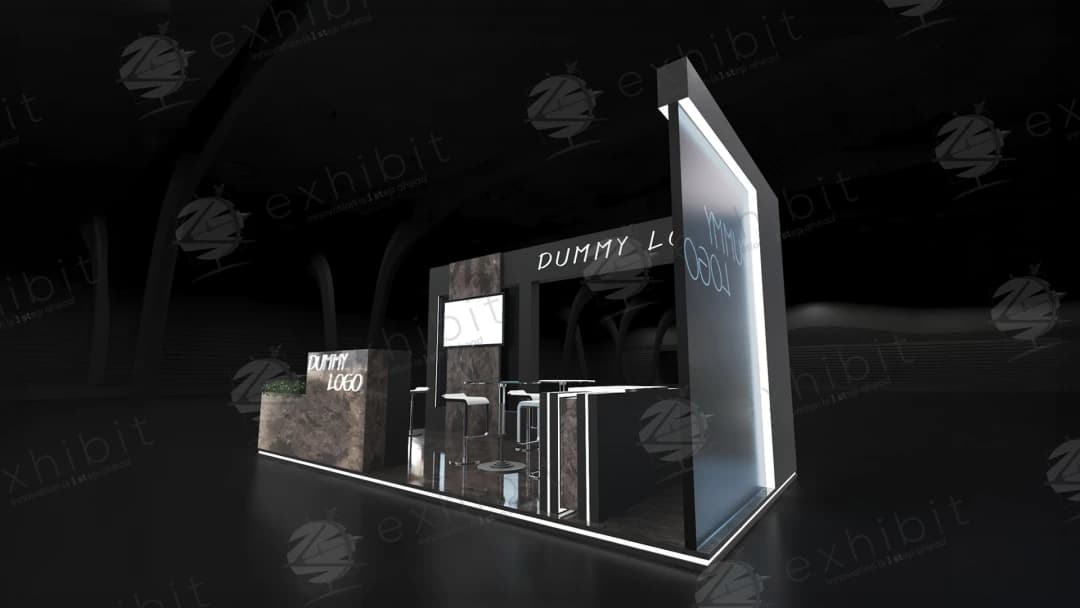 Onyx Strata Straight Semi-Island 3x6 Booth