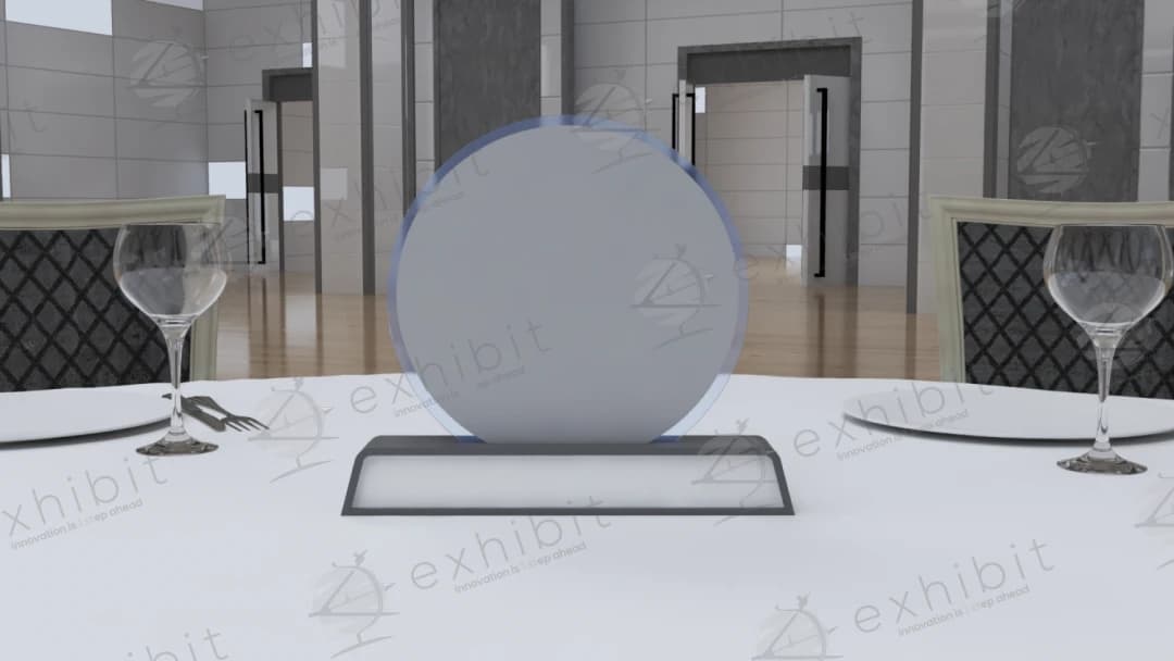 Clarity Round Plaque Centerpiece