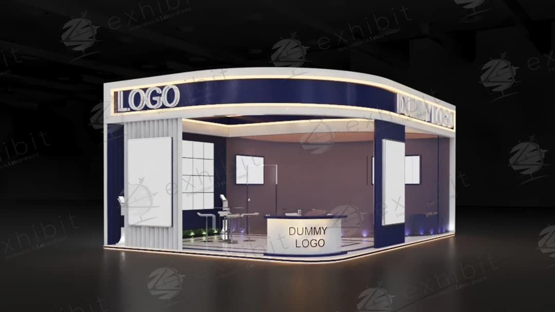 Panoramic Corner Straight Semi-Island 6x9 Booth