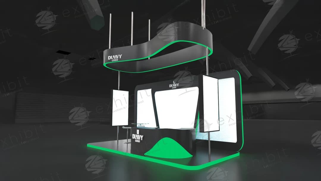 Cyber S-Curve Curved Semi-Island 3x6 Booth