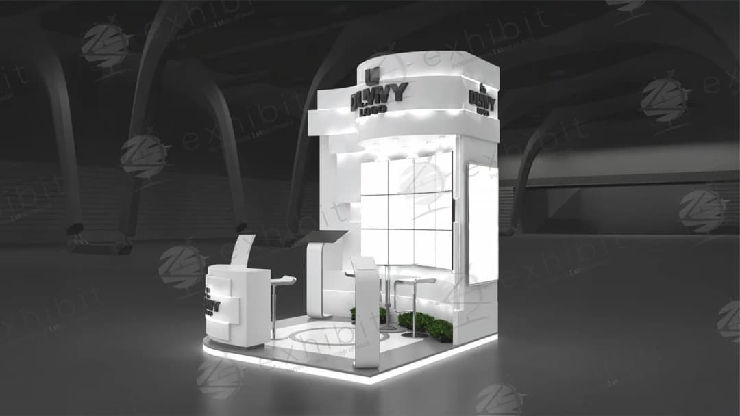 Cloud Wave Curved Semi-Island 3x3 Booth