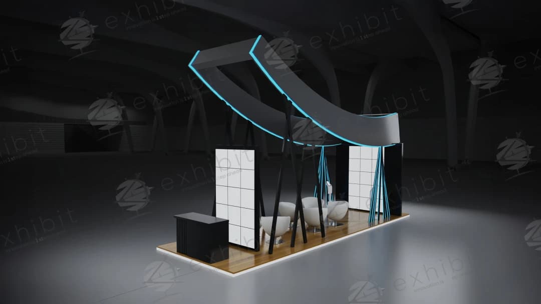 Aero Arc Curved Semi-Island 3x9 Booth