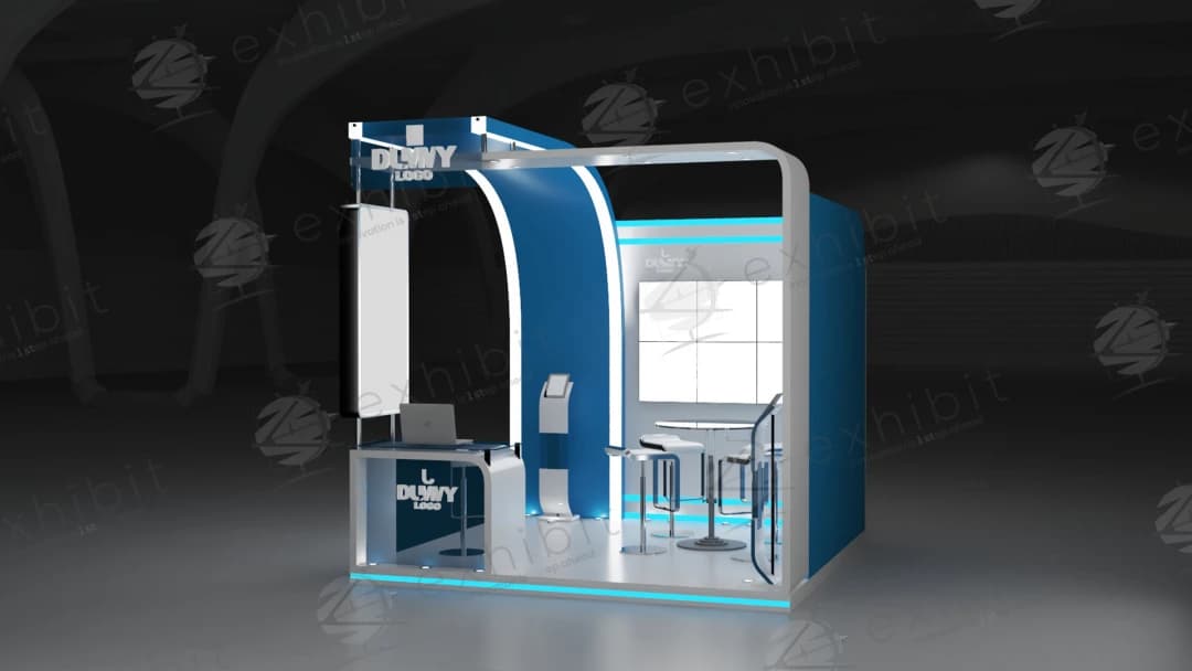 Kinetic Portal Curved Semi-Island 3x3 Booth