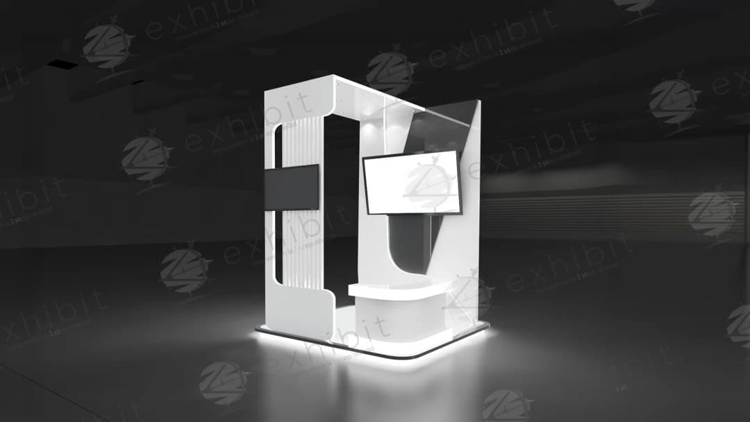 Monochrome Prism Curved Semi-Island 3x3 Booth