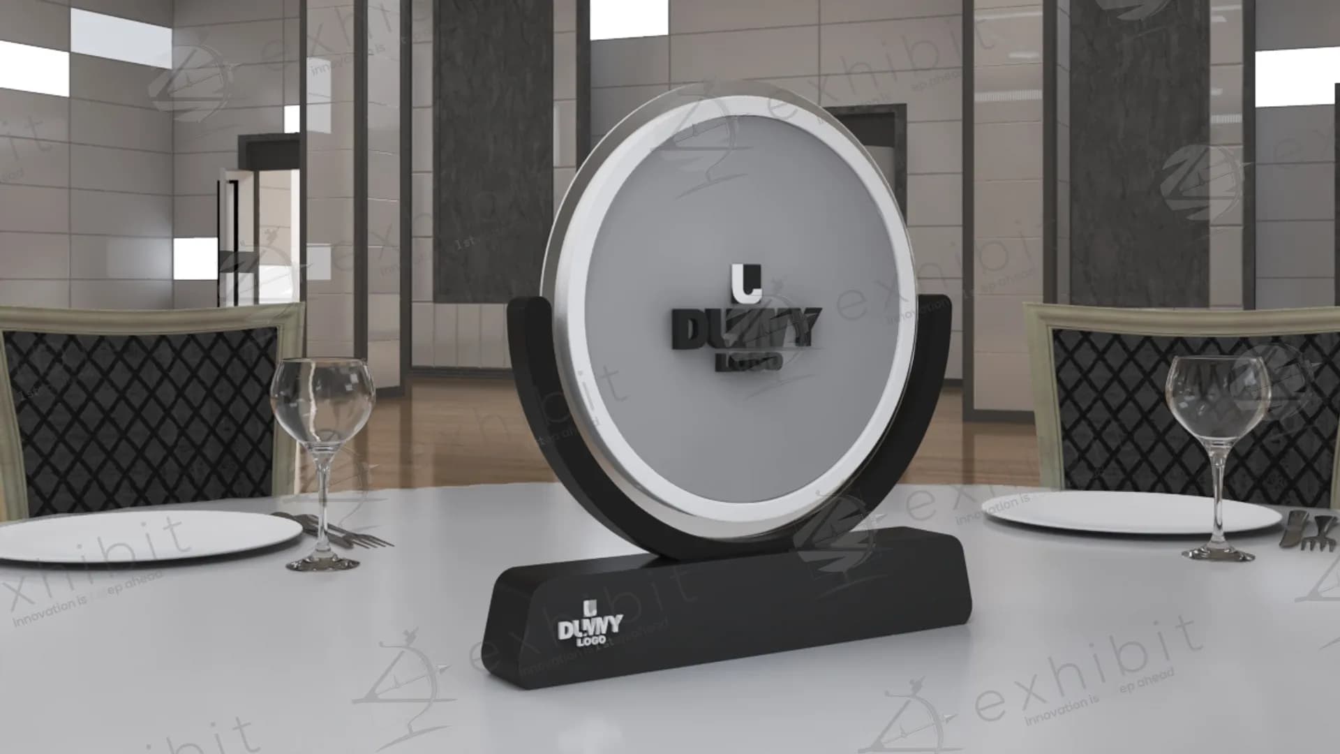 Lunar Disc Cradle Curved Centerpiece