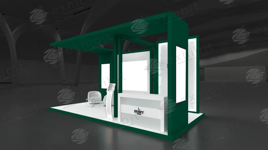Verdant Frame Straight Semi-Island 3x6 Booth