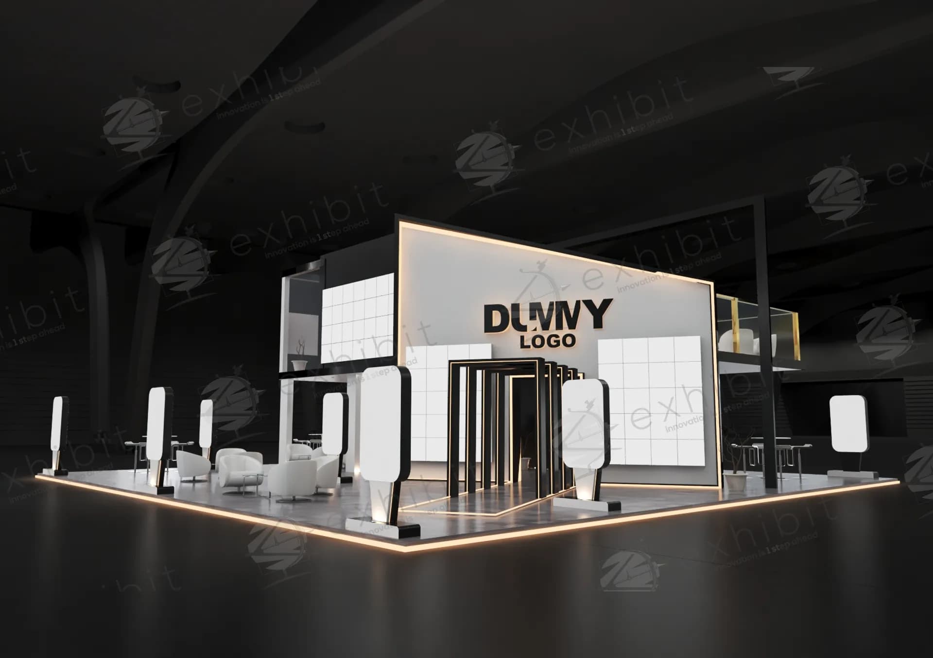 Luminous Loft Double Decker Straight Semi-Island Booth