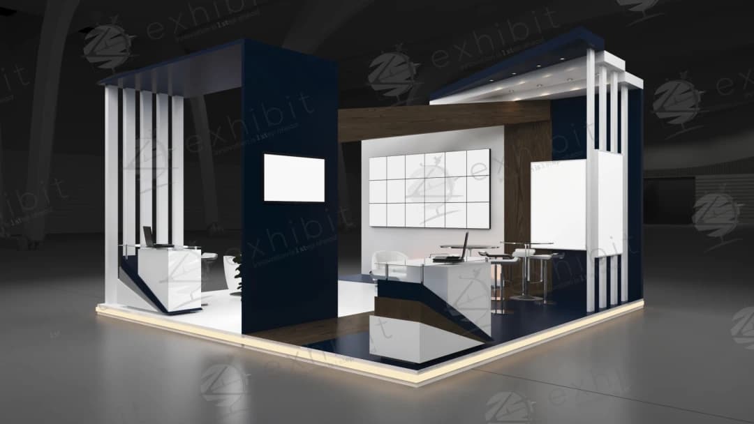 Indigo Colonnade Straight Semi-Island 6x6 Booth