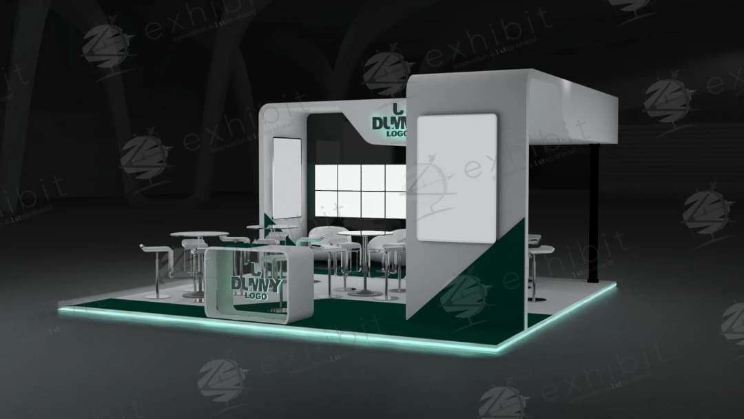 Emerald Canopy Straight Semi-Island 6x6 Booth