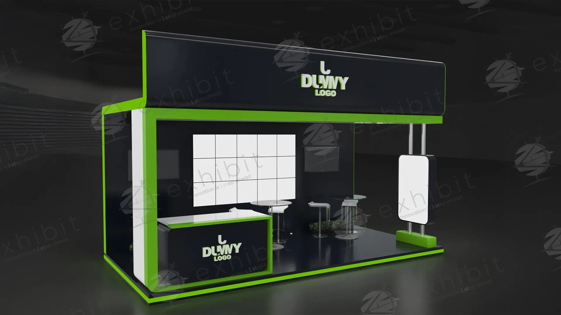 Visible Straight Semi-Island 3x6 Booth
