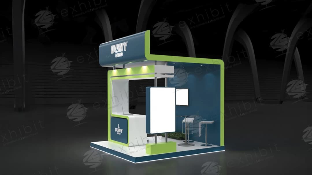Vertice Overhang Straight Semi-Island 3x3 Booth
