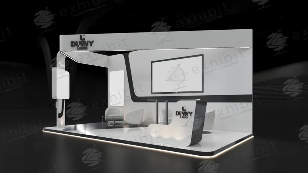 Quartz Tech Straight Semi-Island 3x6 Booth