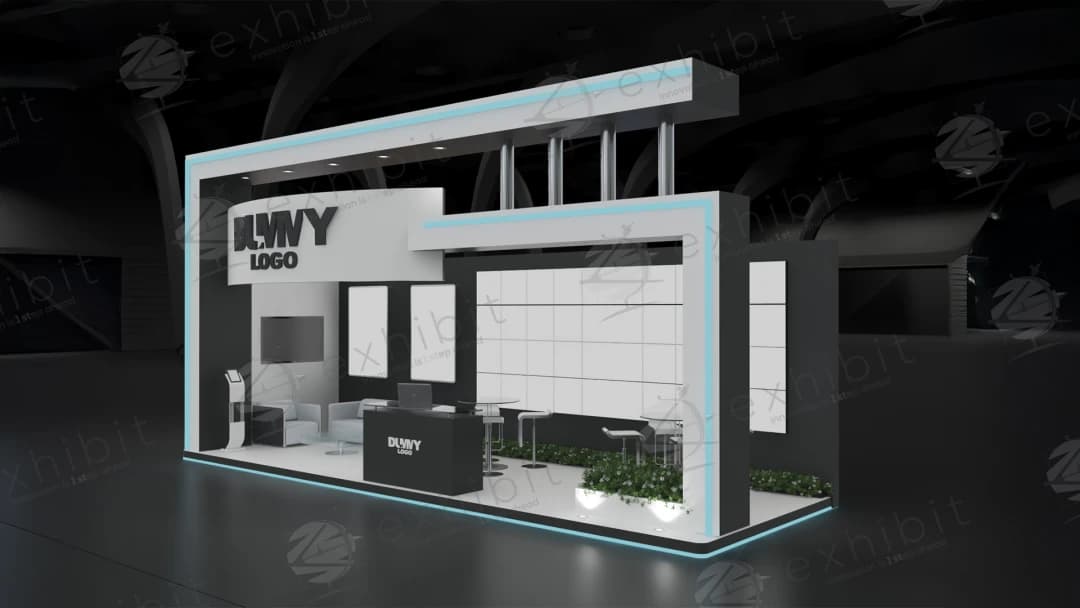 Dark Luxe Straight Semi-Island 3x9 Booth