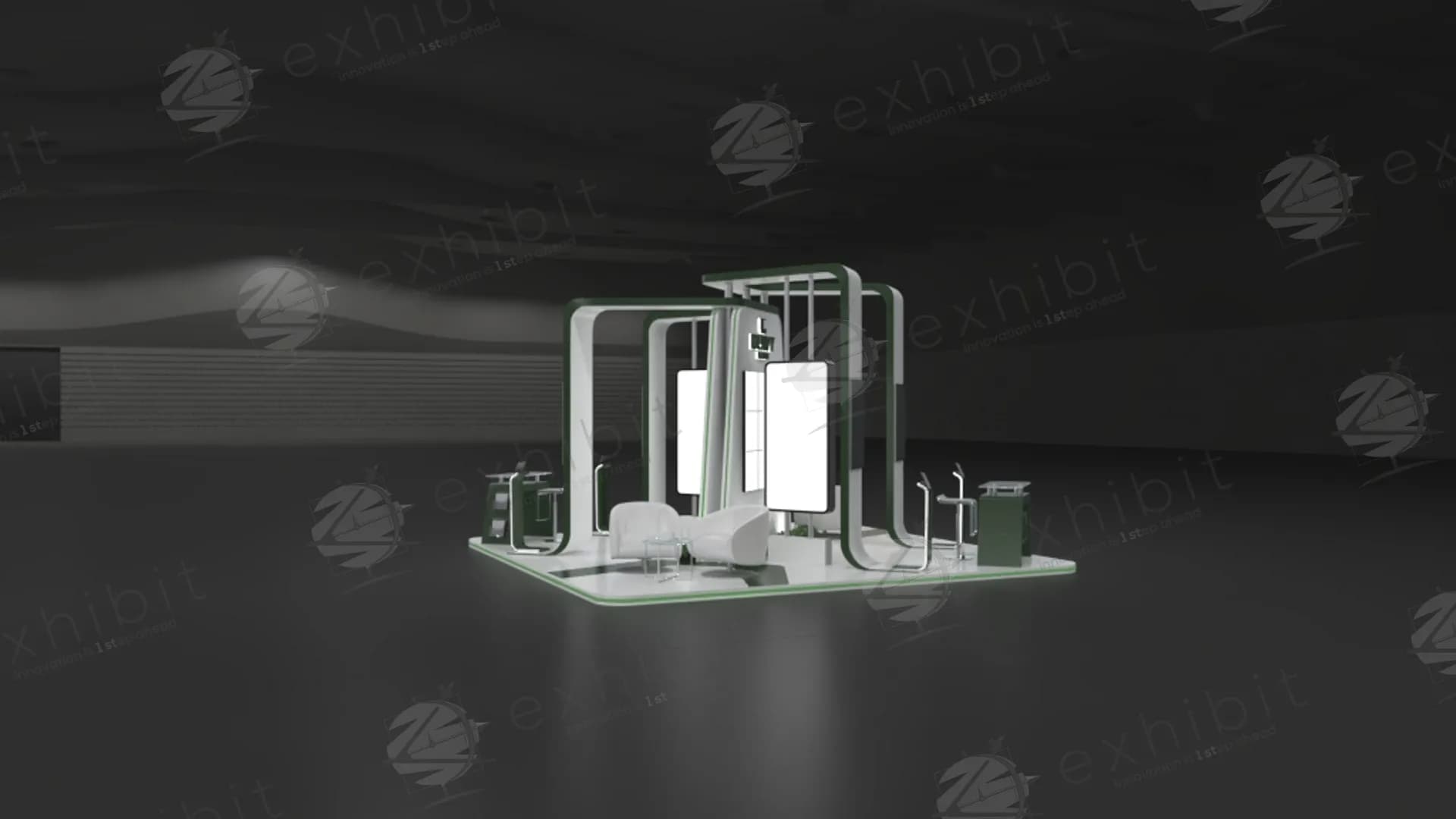 Dual-Desk Straight Island 6x6 Booth