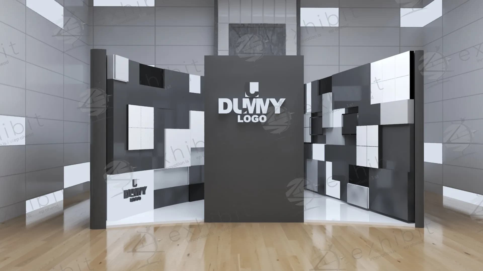 3D Pixel Wall Foyer Straight Display