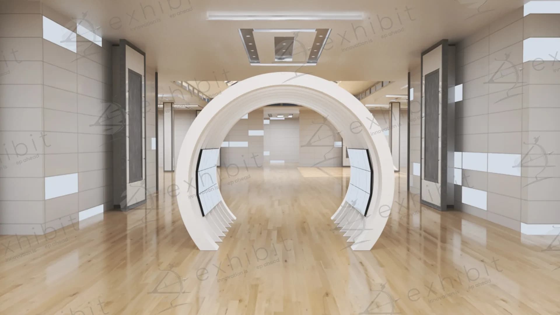 Sleek Gate Curved Display Booth – Model EIGT107