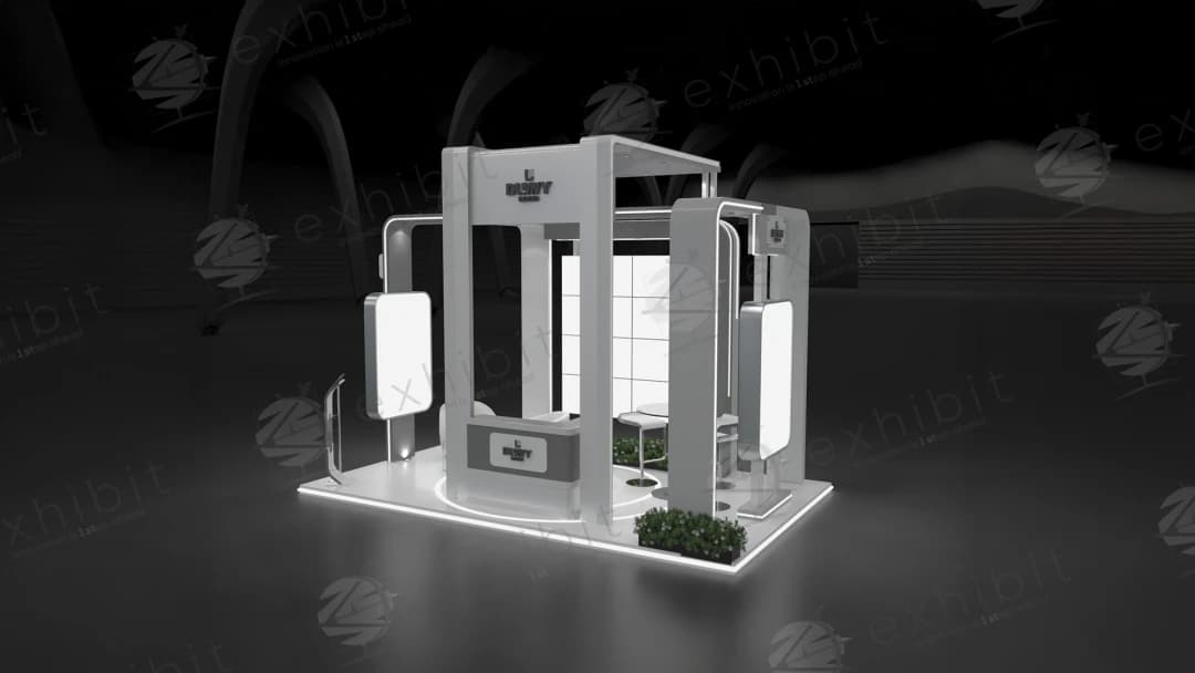 Silver Portal Straight Semi-Island 3x6 Booth