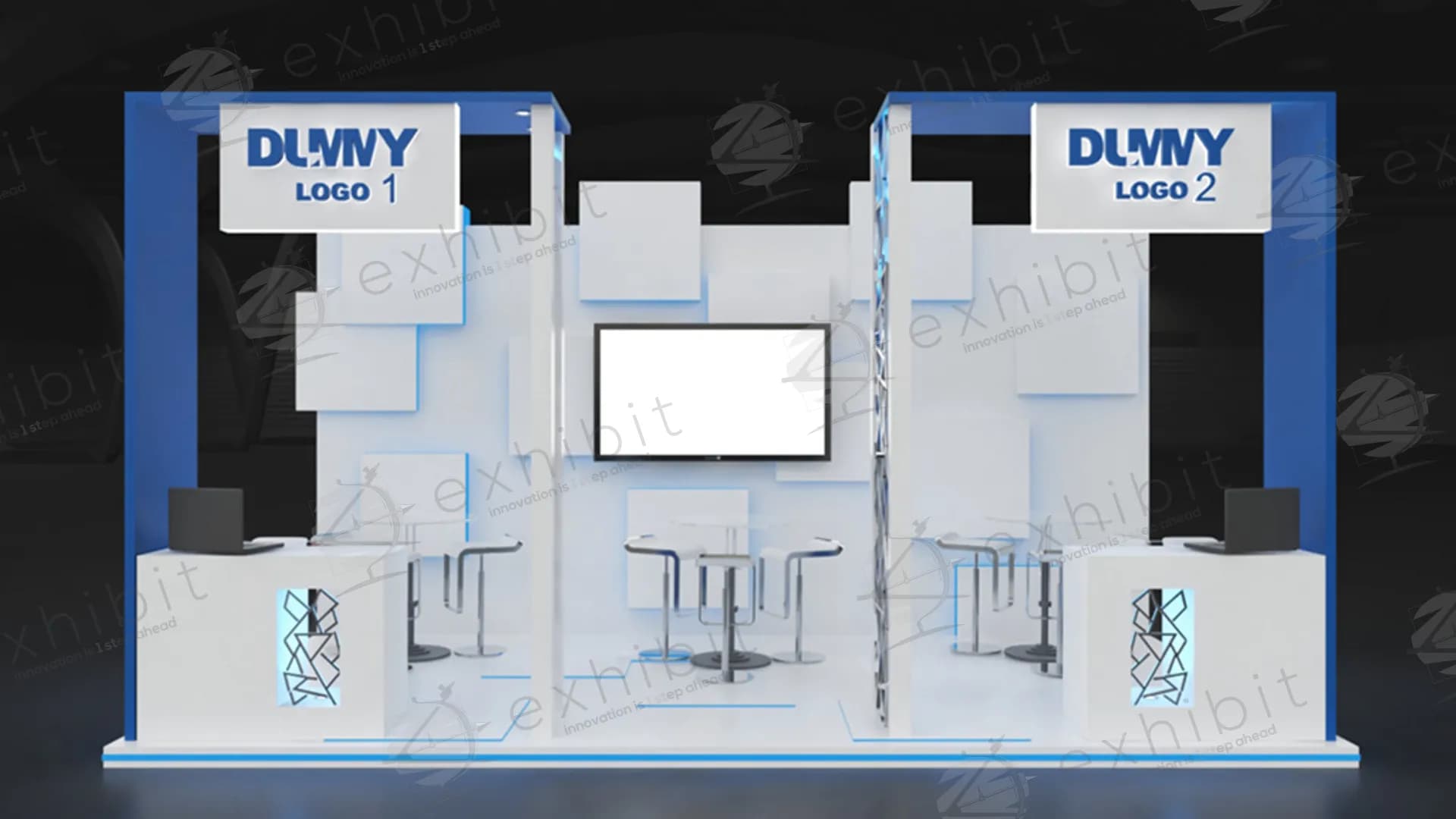 Module Scribe Straight Semi-Island 3X6 Booth