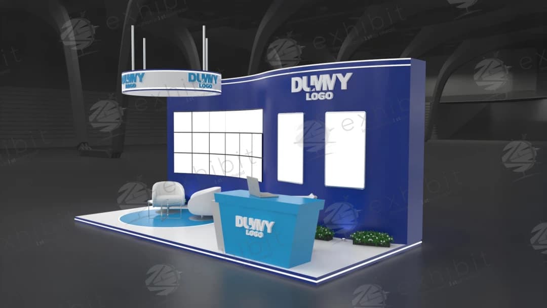 Ocean Grid Curved Semi-Island 3X6 Booth