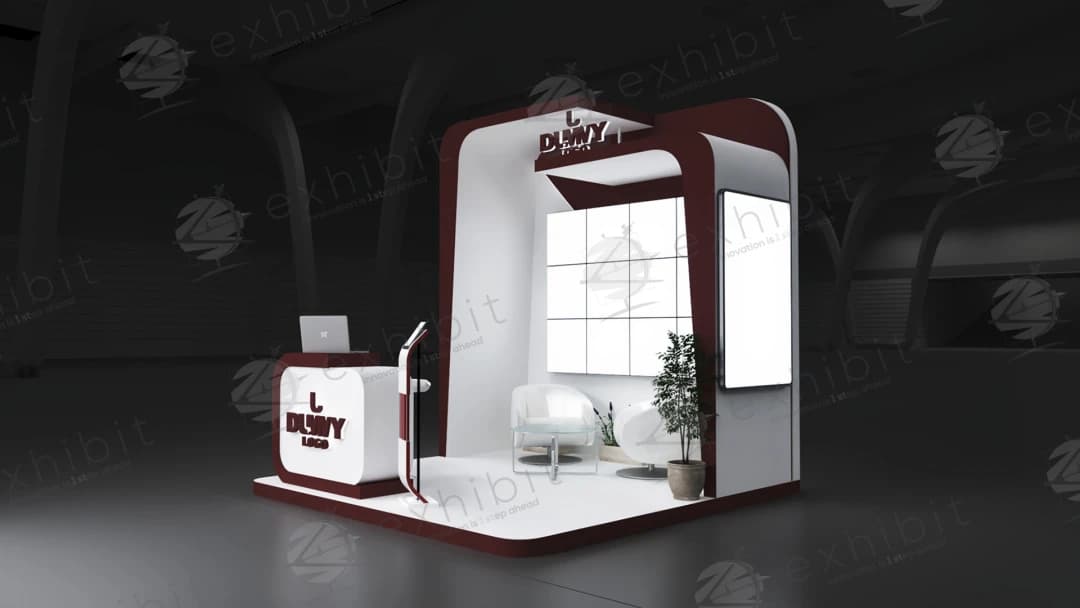 Garnet Gateway Curved Semi-Island 3x3 Booth
