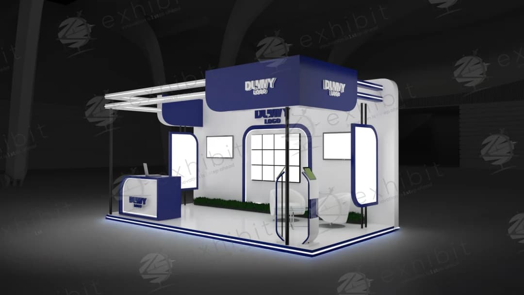 Glide Arc Curved Semi-Island 3x6 Booth