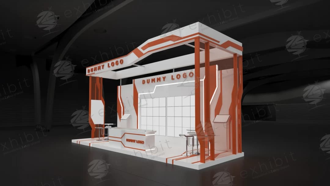 Amber Velocity Straight Semi-Island 3x9 Booth