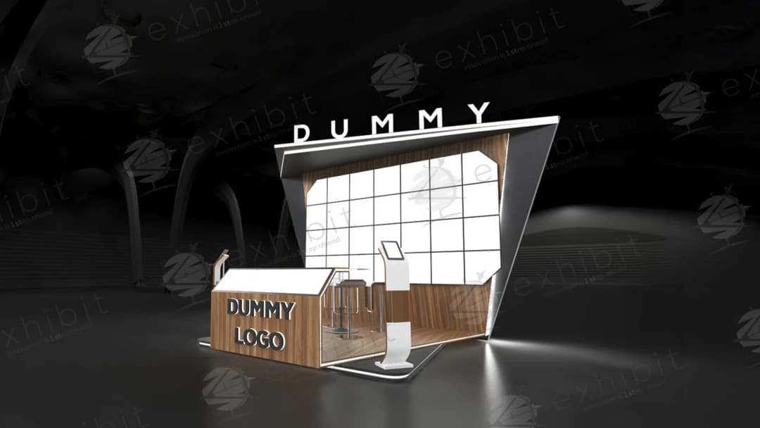 High-Tech Edged Straight Semi-Island 3x3 Booth