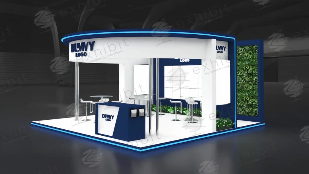 Hydro Focus Curved Semi-Island 6x6 Booth