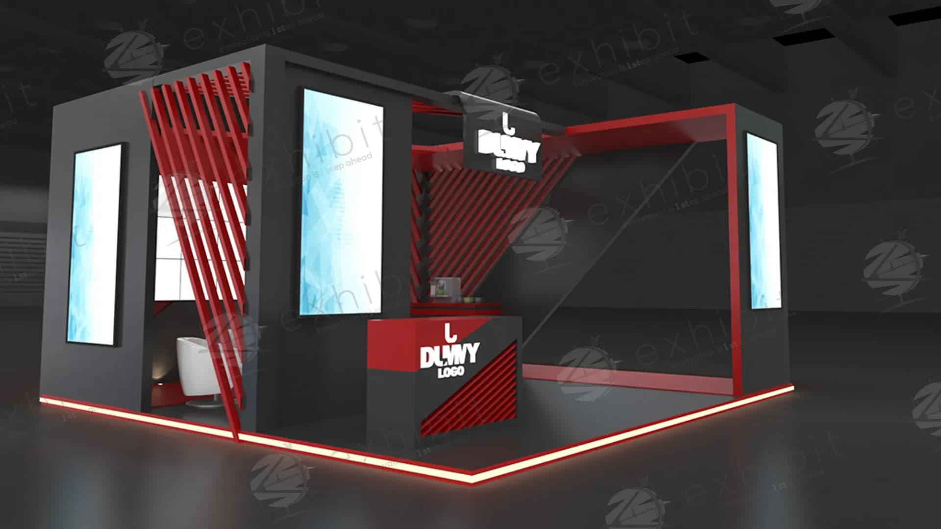 Inferno Edge Straight Semi-Island 6x6 Booth