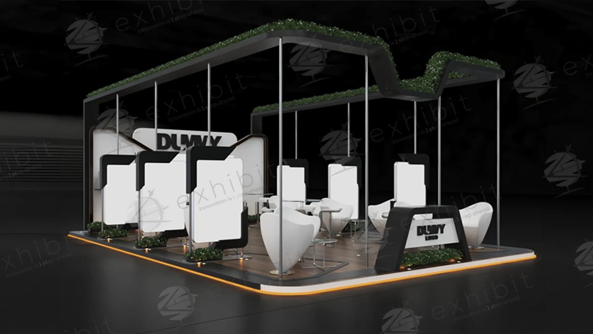 Dual Arch Retreat Straight Island 6x9 Booth