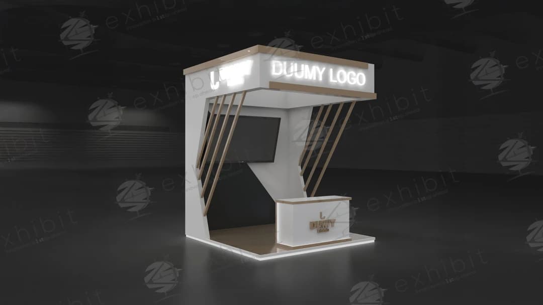 Timber Ray Straight Semi-Island 3x3 Booth