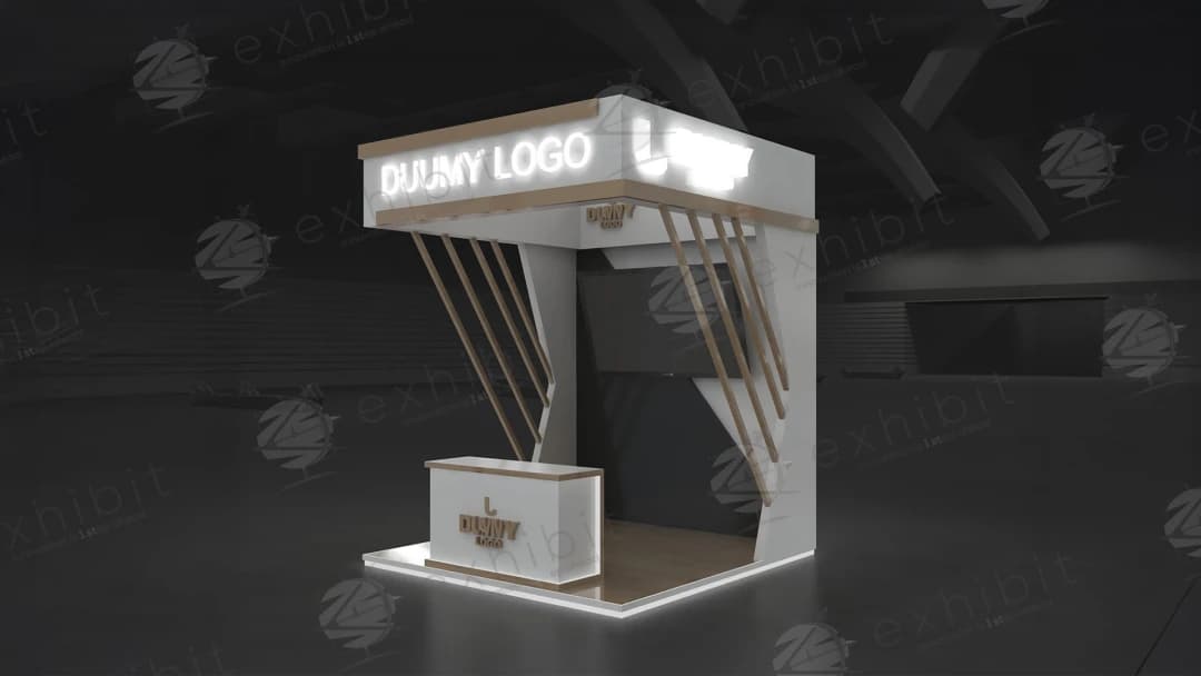 Timber Ray Straight Semi-Island 3x3 Booth