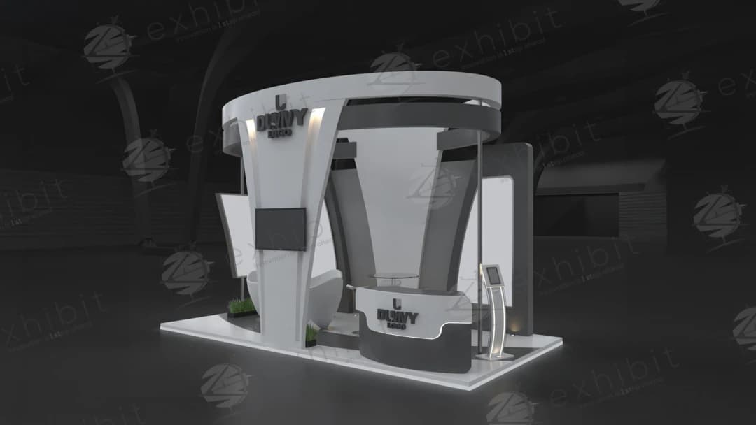 Modern Vortex Curved Island 3x6 Booth